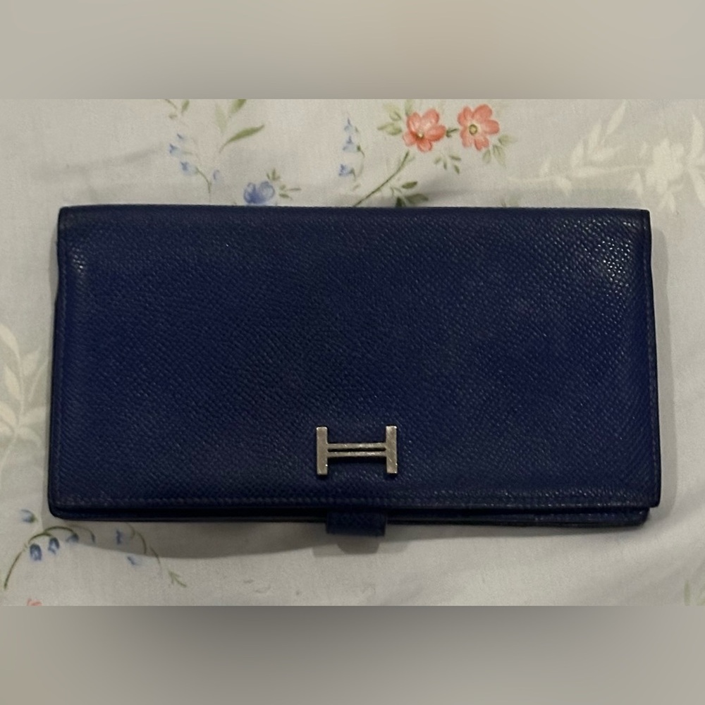 Hermes bearn wallet blue